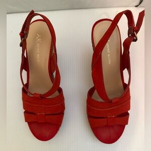 Anne Klein Burnt Orange Wedge Sandals
